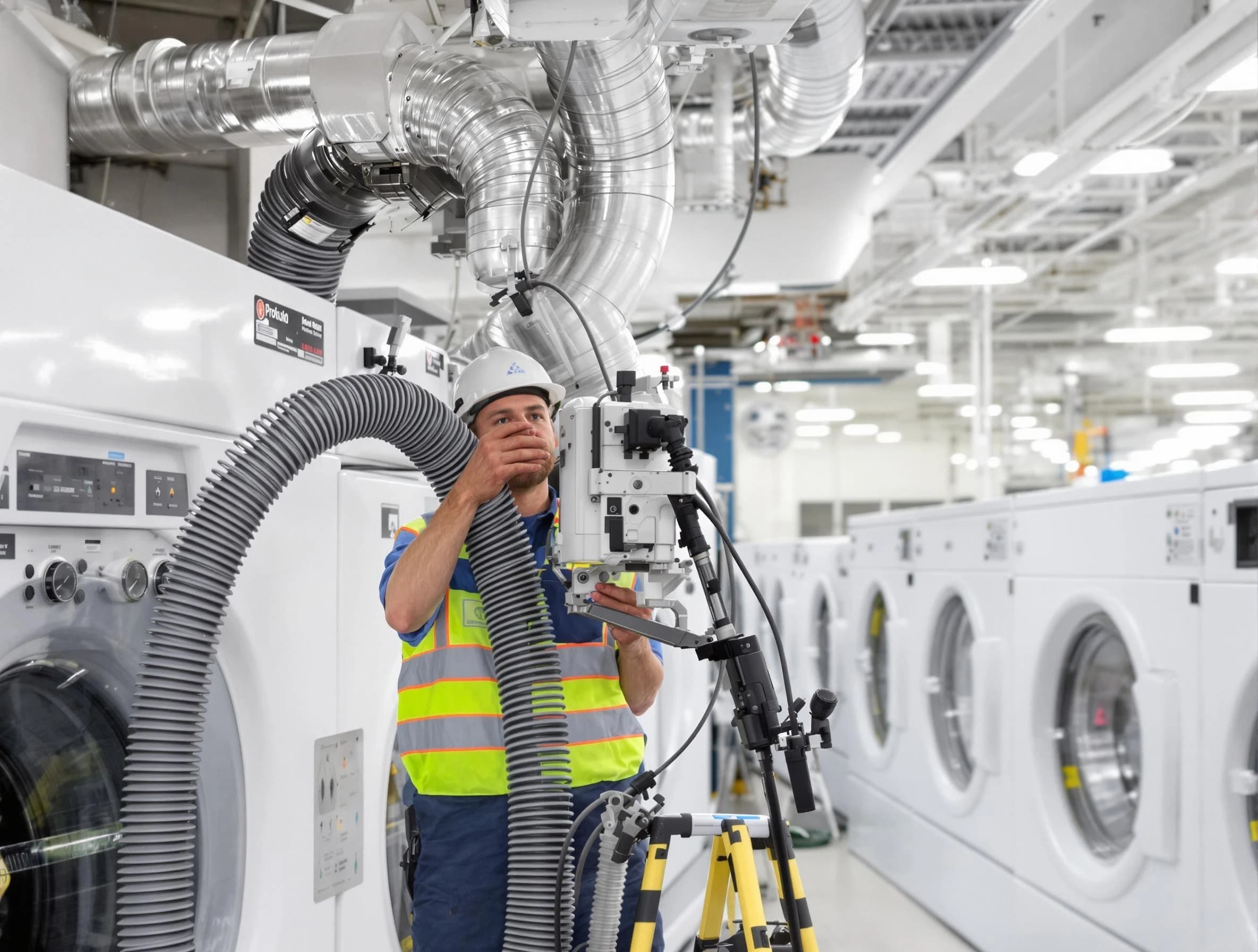 College Park Dryer Vent Cleaning team performing commercial-grade dryer vent cleaning at a business facility in College Park