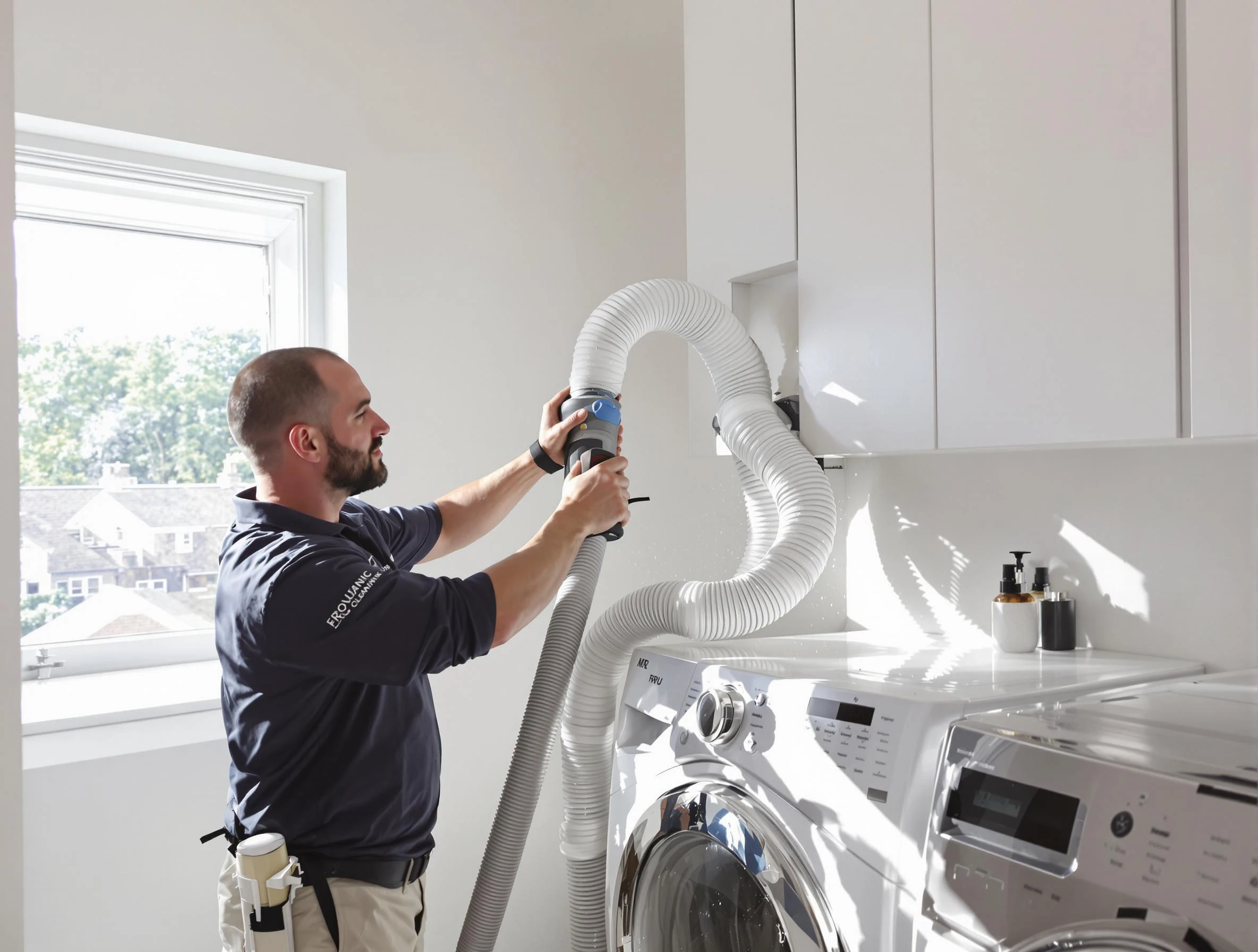 Certified College Park Dryer Vent Cleaning technician performing dryer vent cleaning in College Park
