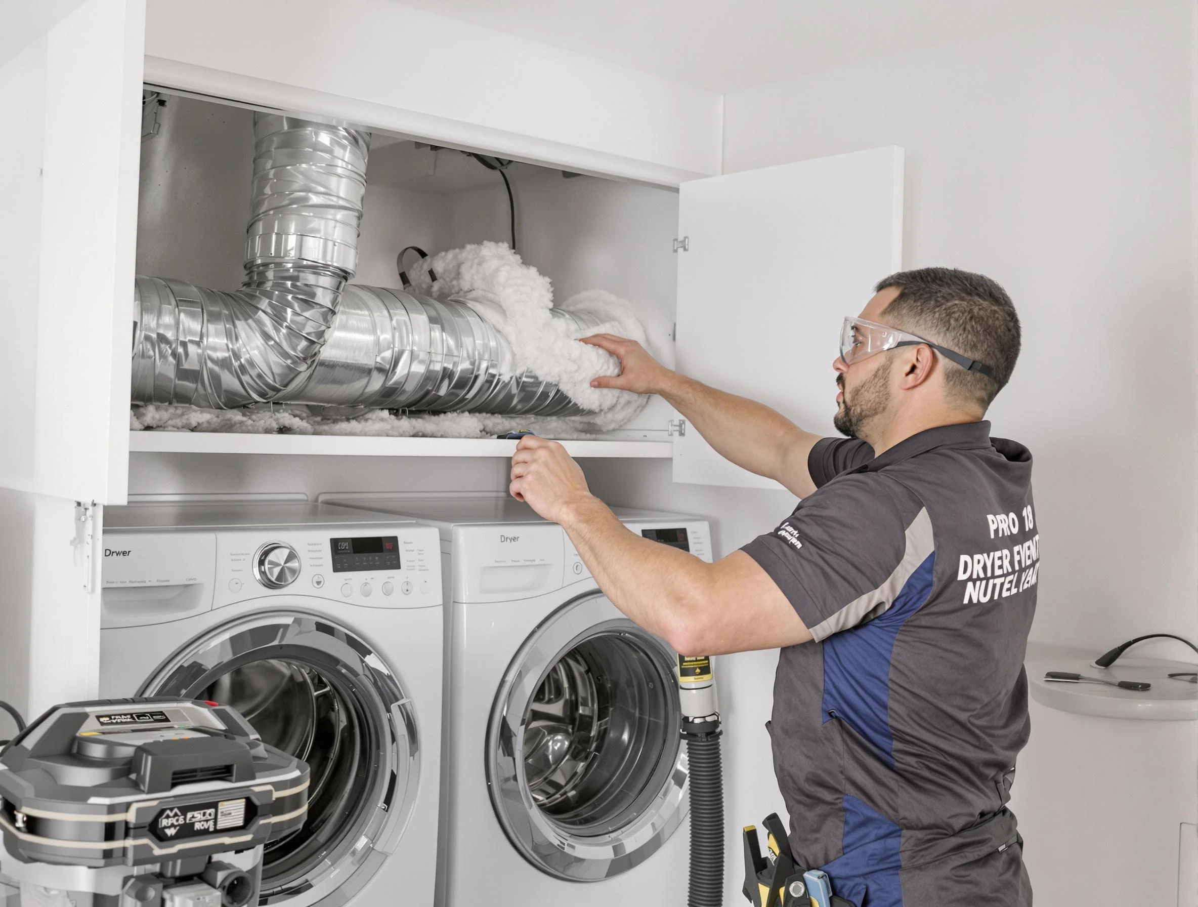 College Park Dryer Vent Cleaning certified technician performing specialized gas dryer vent cleaning in College Park